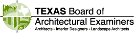 Texas Board of Architectural Examiners Website for Architects Interior Designers and Landscape Architects